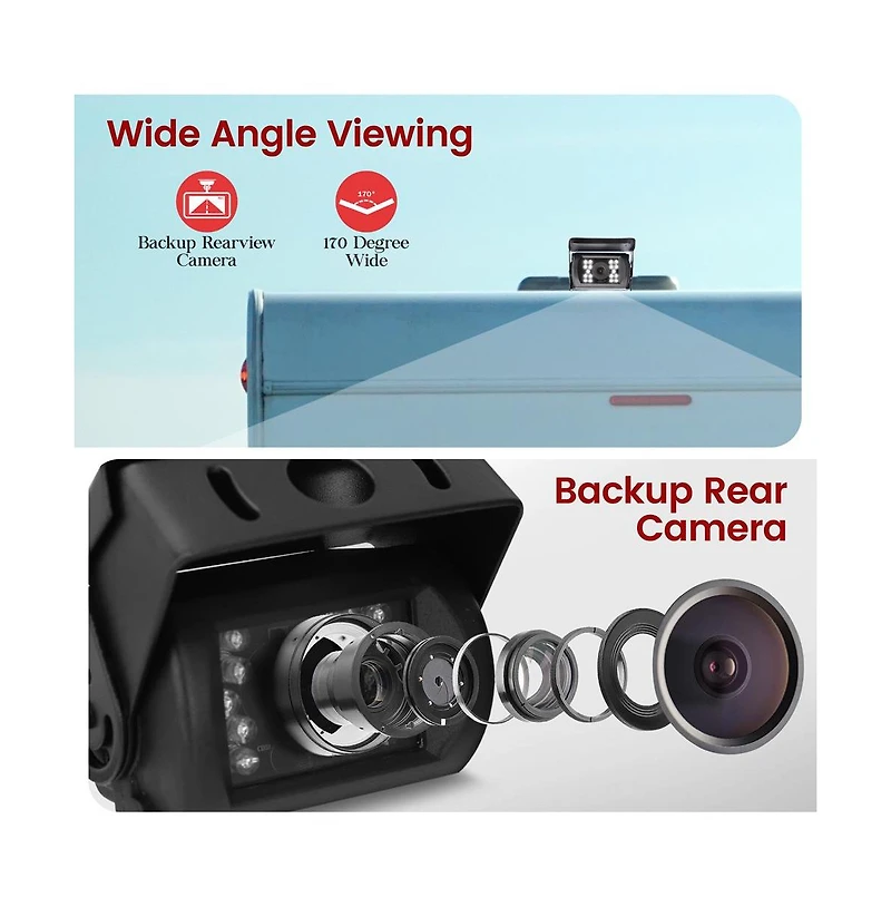 Pyle Dvr Cam Recording System with 7'' Display Monitor and Night Vision, Waterproof