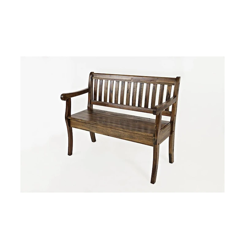 Jofran Artisan's Craft 42" Rustic Farmhouse Distressed Solid Wood Storage Bench