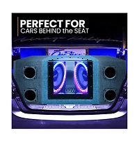 Pyle Dual Subwoofer Box System, 8'' Vented Enclosure, 800W Max, Led Lights