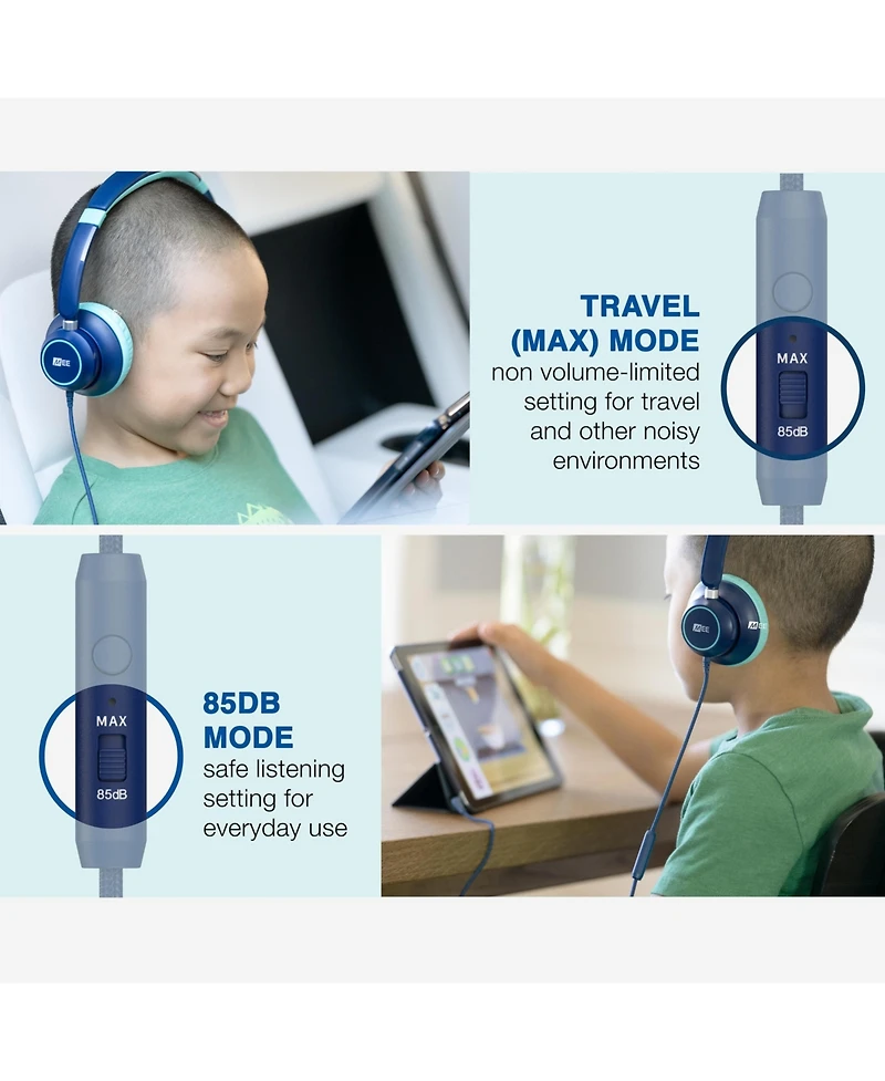 Mee audio KidJamz KJ45 (2 Pack) 3.5mm Kid's Headphones w/ Inline Microphone