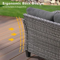 Xizzi 5 Piece Patio Furniture, Outdoor Furniture Sets, Modern Wicker Sectional and 2 Pillows, All Weather Garden Sofa, Backyard,