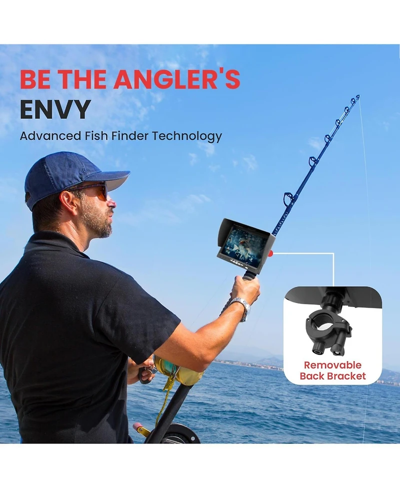 Pyle 7'' Lcd Monitor Underwater Fishing Camera, 1000TVL, White