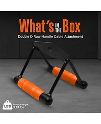 Squatz Double D Row Handle Cable Attachment with Non-Slip Grip