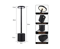 gaomon Table Lamp,Cordless Table Lamp,Portable Led Desk Lamp,5000mAh Battery Operated Bedside Lamp for Nightstand,Cream Stepless Dimming for Restauran