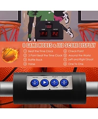 Kuyotq Foldable Double Electronic Basketball Game with 4 Balls Indoor