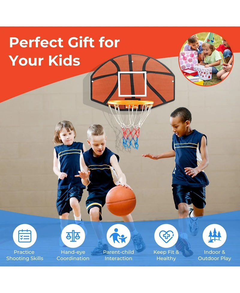 Kuyotq Indoor Outdoor Basketball Games with Large Shatter-proof Backboard