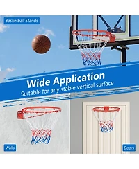 Kuyotq 18 Inch Basketball Rim Goal Replacement with All Weather Net and Mounting Hardware