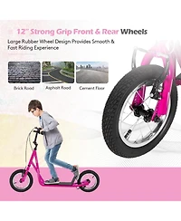 Height Adjustable Kid Kick Scooter with 12 Inch Air Filled Wheel