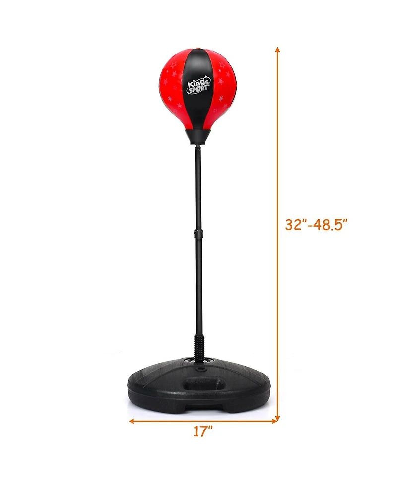 Kuyotq Kids Adjustable Stand Punching Bag Toy Set with Boxing Glove and Base