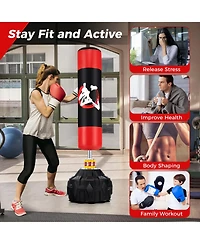 Kuyotq 70 Inch Freestanding Punching Bag with Fillable Base 12 Suction Cups and Shock Absorbers