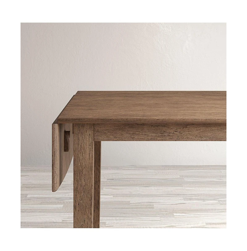 Jofran Acacia Drop-Leaf Coastal Wire-Brushed Acacia Dining Table