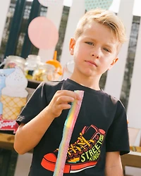 Deux par Deux Toddler Boys Cotton Graphic Tee Black And Red Shoe - Toddler|Child
