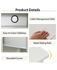 Gouun Vintage Computer Desk with Storage Shelves and 4 Drawer