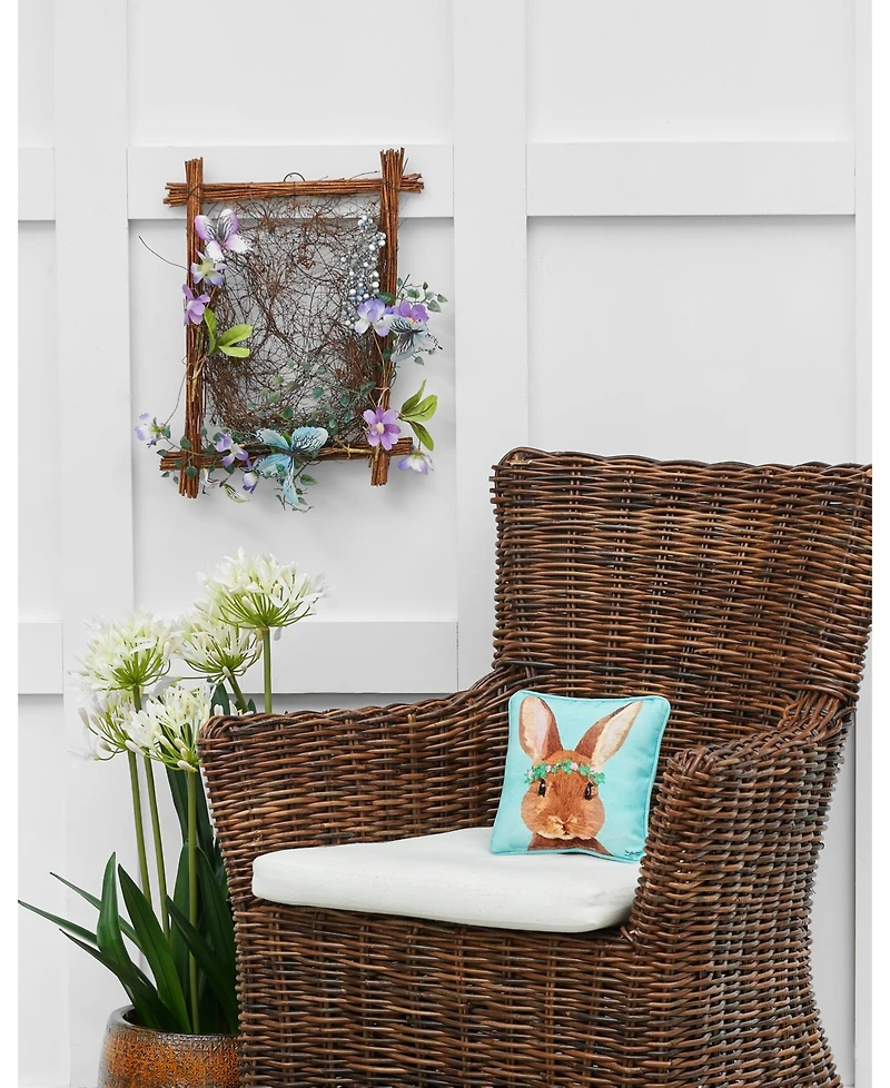 8" x 8" Clover Easter Spring Themed Bunny Spring Small/Petite Printed Accent Throw Pillow