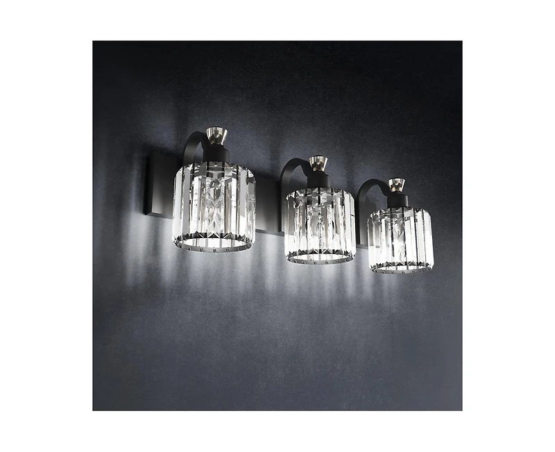 gaomon Modern Crystal Bathroom Vanity Lights Black Bathroom Light Fixtures Crystal Vanity Shower Lights Over Mirror