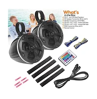 Pyle Waterproof Off-Road Speakers, 800 Watt PowerSport System, Rgb Lights