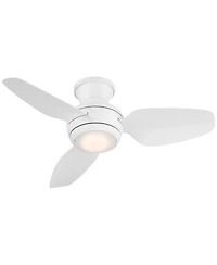 Casa Vieja 36" Whirl Modern Indoor Outdoor Ceiling Fan 3 Blade Led Light Remote Control Matte White Finish Bedroom Patio Hugger