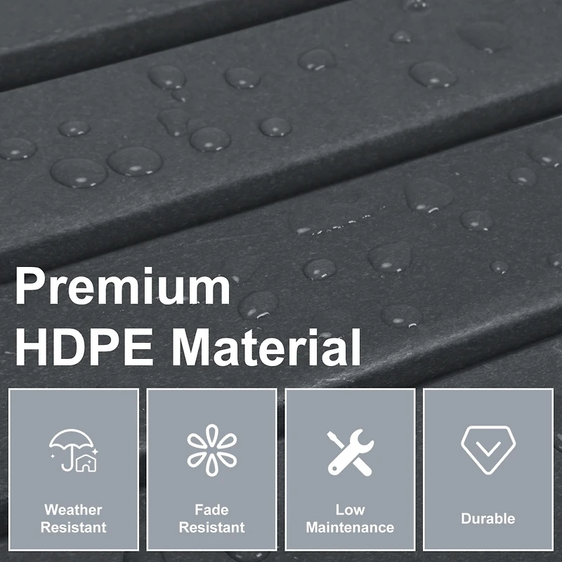 Aoodor Outdoor Adirondack Ottoman - Weather-Resistant Hdpe Patio Footrest for Ultimate Relaxation