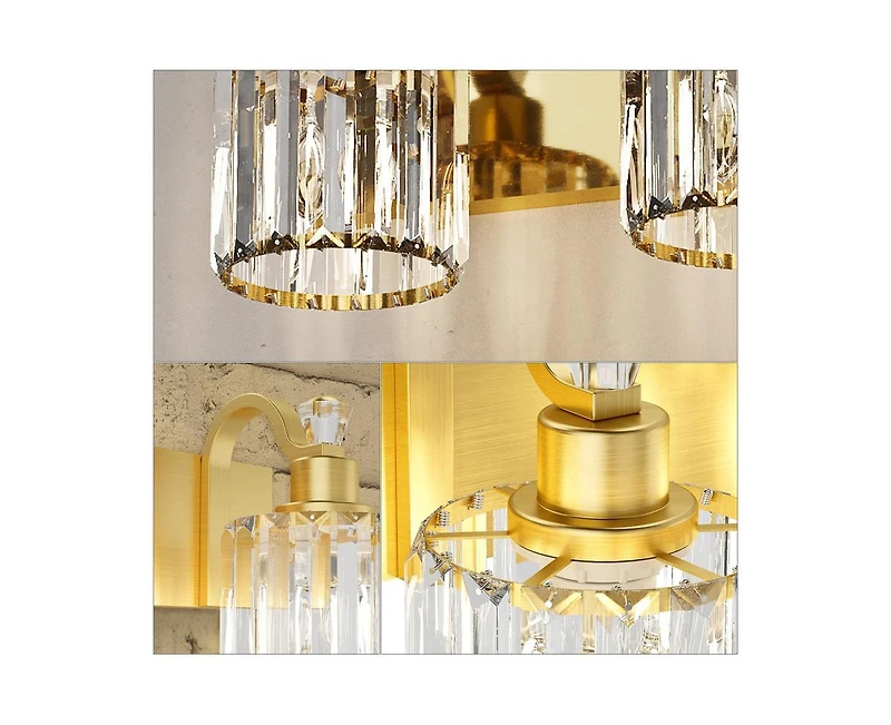 gaomon Modern Crystal Bathroom Vanity Lights Gold Bathroom Light Fixtures Crystal Vanity Shower Lights Over Mirror