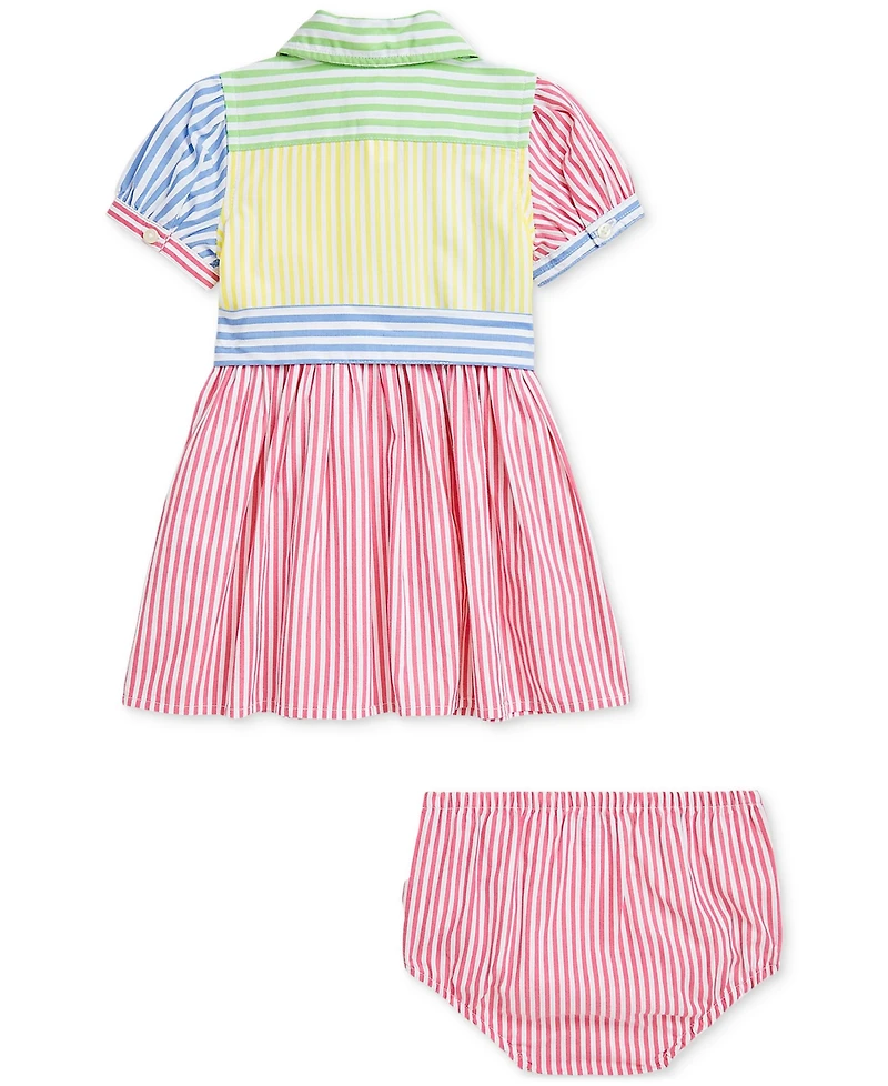 Polo Ralph Lauren Baby Girls Striped Color-Blocked Dress