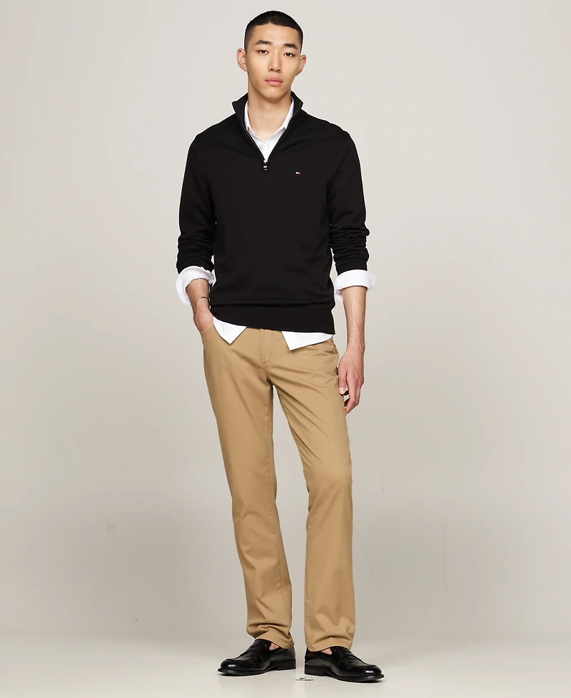Tommy Hilfiger Men's Essential Quarter-Zip Pullover Knit Sweater