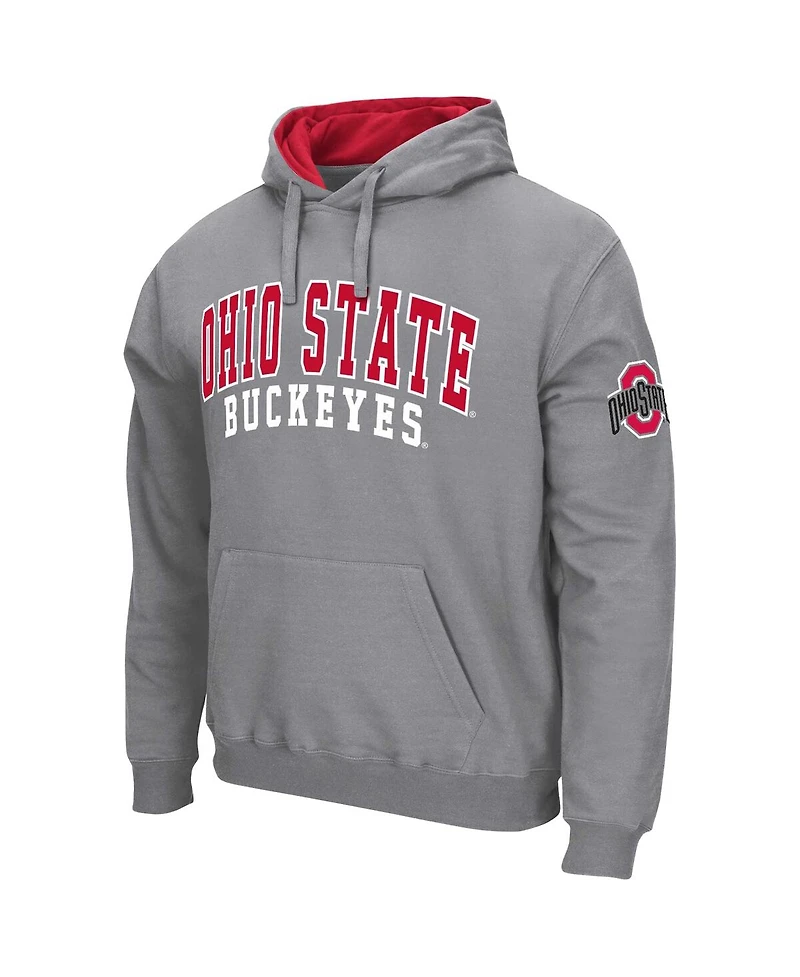 Colosseum Men's Gray Ohio State Buckeyes Double Arch Pullover Hoodie