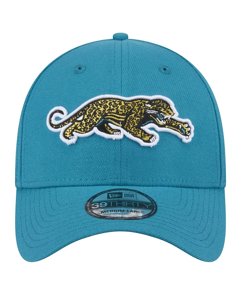 New Era Men's Teal Jacksonville Jaguars Throwback Crawl Standard 39THIRTY Flex Hat
