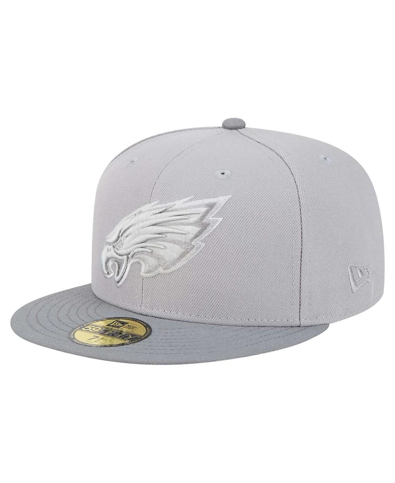 New Era Men's Gray/Graphite Philadelphia Eagles Iron Cloud 59FIFTY Fitted Hat