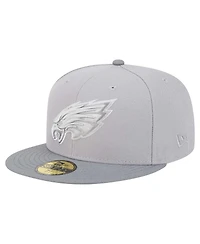 New Era Men's Gray/Graphite Philadelphia Eagles Iron Cloud 59FIFTY Fitted Hat