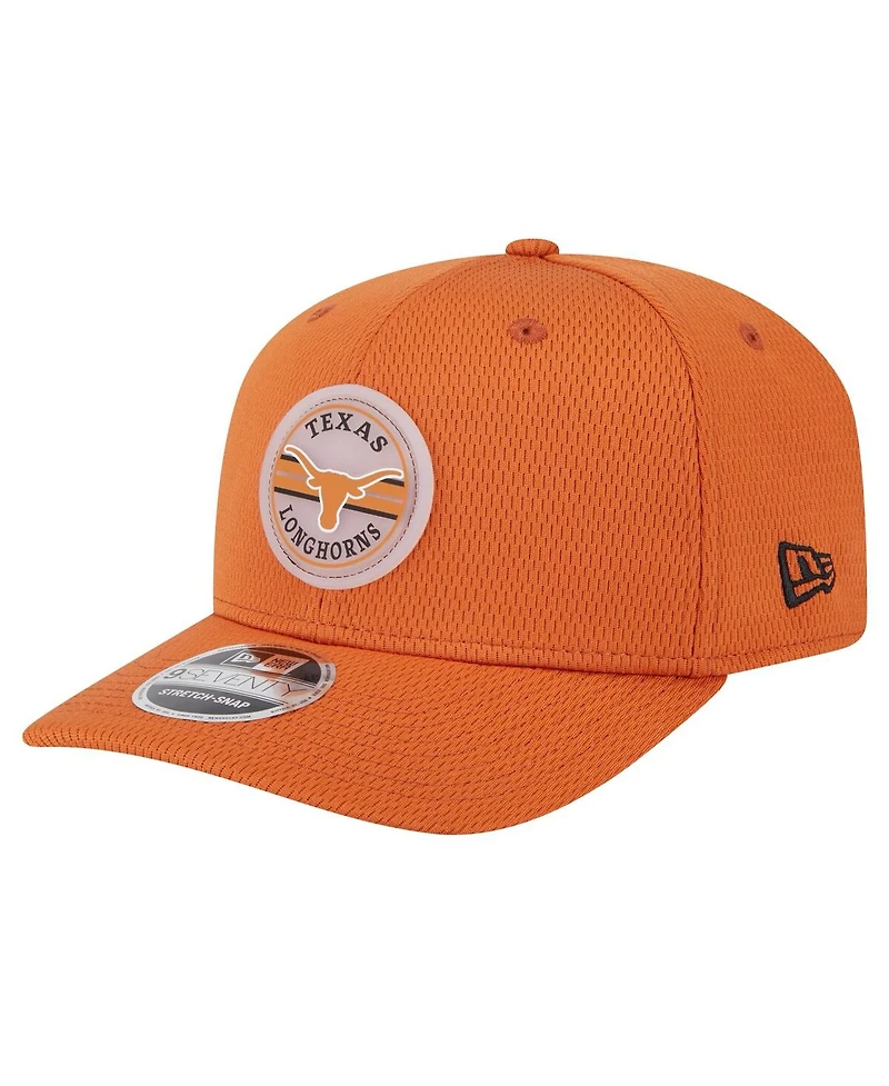New Era Men's Burnt Orange Texas Longhorns Patched 9SEVENTY Stretch-Snap Adjustable Hat
