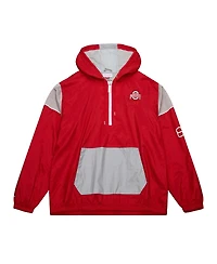Mitchell & Ness Men's Scarlet Ohio State Buckeyes Team 3.0 Anorak Half-Zip Hoodie