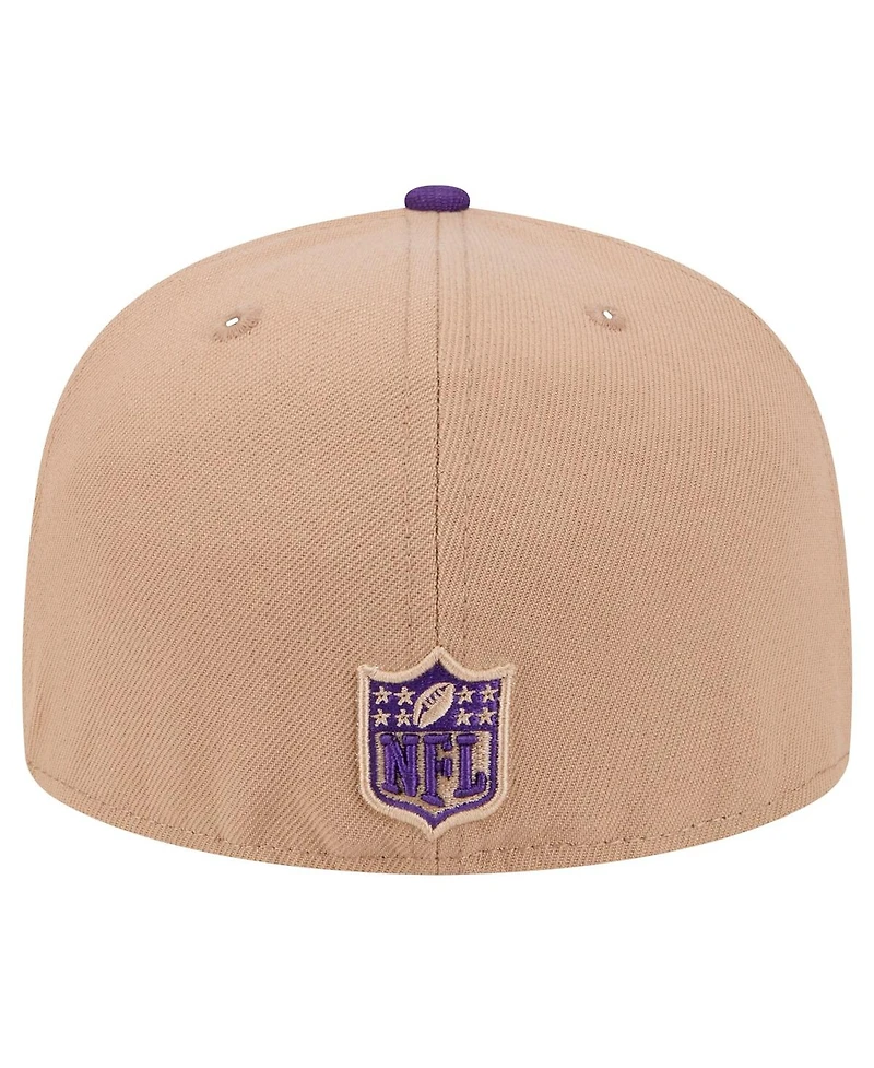 New Era Men's Tan Minnesota Vikings Logo Main 59FIFTY Fitted Hat