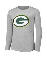 Outerstuff Big Boys and Girls Green Bay Packers Long Sleeve T-Shirt and Pants Sleep Set