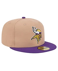 New Era Men's Tan Minnesota Vikings Logo Main 59FIFTY Fitted Hat