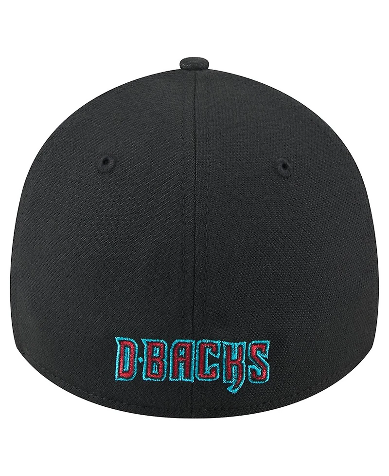 New Era Men's Black Arizona Diamondbacks Logo 39THIRTY Flex Hat
