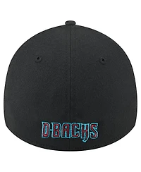 New Era Men's Black Arizona Diamondbacks Logo 39THIRTY Flex Hat
