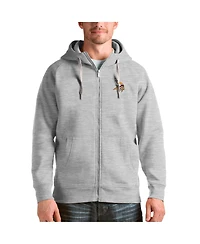 Antigua Men's Heather Gray Minnesota Vikings Victory Full-Zip Hoodie