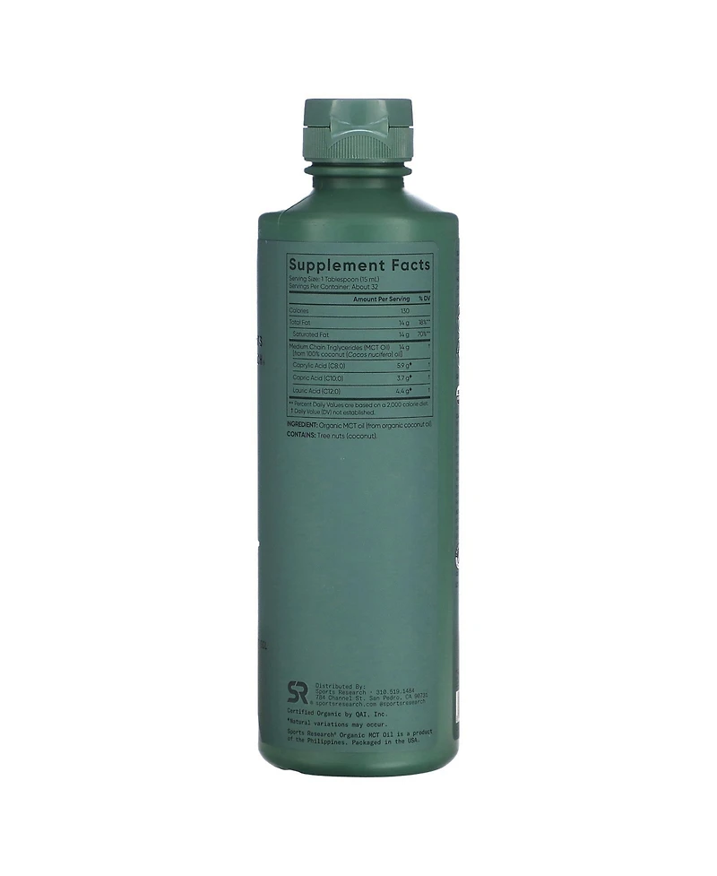 Sports Research Organic Mct Oil