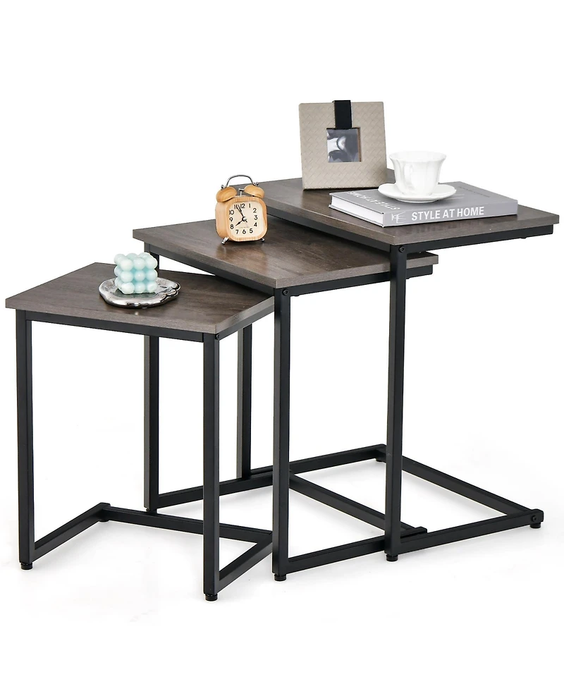 Gouun 3 Pieces Multifunctional End Table Set