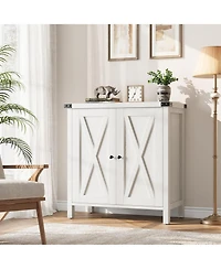 gaomon Farmhouse Buffet Cabinet with Adjustable Shelf and Barn Doors