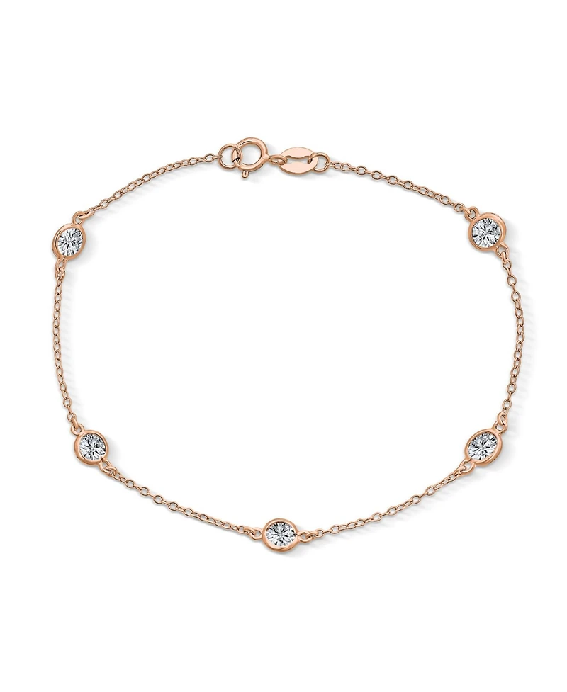 Bling Jewelry Elegant Delicate Cubic Zirconia Cz By The Yard Anklet Ankle Bracelet Sterling Silver 9-10"