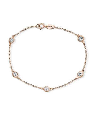 Bling Jewelry Elegant Delicate Cubic Zirconia Cz By The Yard Anklet Ankle Bracelet Sterling Silver 9-10"