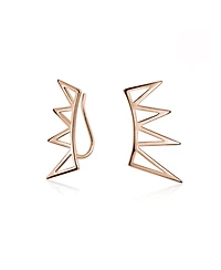 Bling Jewelry Boho Minimalist Geometric Ear Cuff Cartilage Spike Earrings Sterling Silver