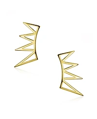 Bling Jewelry Boho Minimalist Geometric Ear Cuff Cartilage Spike Earrings Sterling Silver