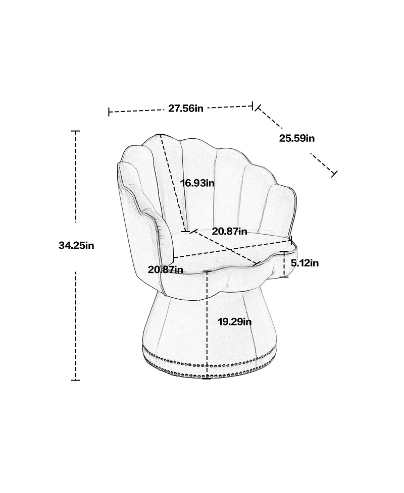 Mondawe 360Degree Swivel Barrel Chair Comfy Round Accent For Living Room Bedroom Office