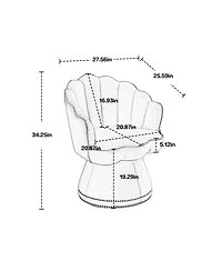 Mondawe 360Degree Swivel Barrel Chair Comfy Round Accent For Living Room Bedroom Office
