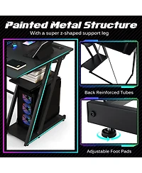 Gouun L Shaped Gaming Desk with Outlets and Usb Ports