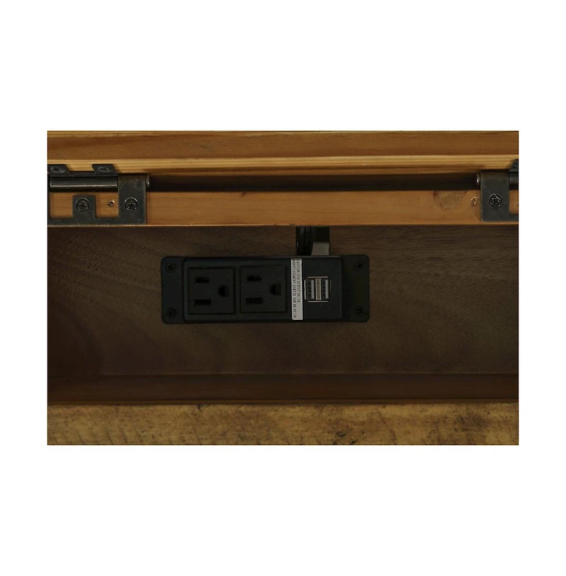 Jofran Telluride Rustic Farmhouse Solid Wood Usb Charging Chairside End Table