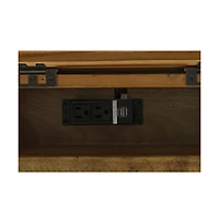 Jofran Telluride Rustic Farmhouse Solid Wood Usb Charging Chairside End Table