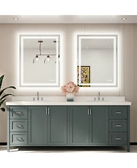 keonjinn 30x36 Led Bathroom Mirror with Frontlit and Backlit